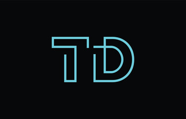 Illustration of creative typography featuring stylized letters T and D with a minimal blue color theme, suitable for branding and graphic design inspiration.