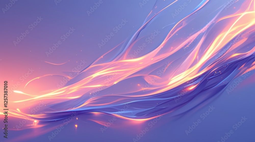 Wall mural abstract vibrant color waves with dynamic light effects. featuring smooth transitions and radiant bu