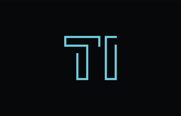 Illustration of creative typography featuring stylized letters T and I with a minimal blue color theme, suitable for branding and graphic design inspiration.