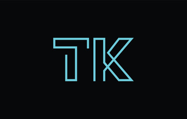 Illustration of creative typography featuring stylized letters T and K with a minimal blue color theme, suitable for branding and graphic design inspiration.