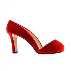 Red velvet heels, studio shot, white background, fashion (1)