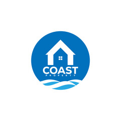 Coastal realestase logo. Residential logo. Resort and villa logo