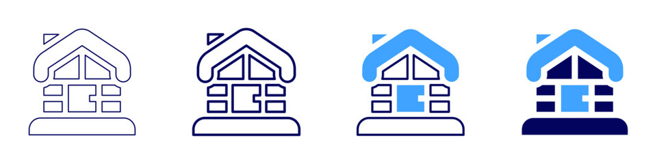 Investment property analysis icon in 4 different styles. Thin Line, Line, Bold Line, Duotone. Duotone style. Editable stroke
