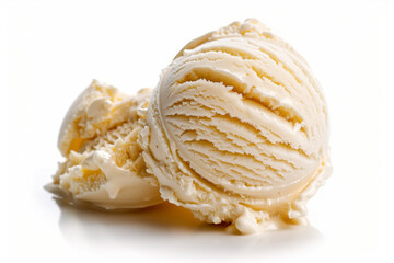 Creamy Vanilla Ice Cream Scoop Isolated