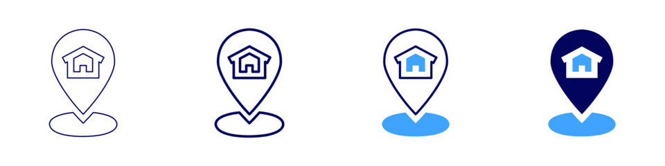 Investment property risk icon in 4 different styles. Thin Line, Line, Bold Line, Duotone. Duotone style. Editable stroke