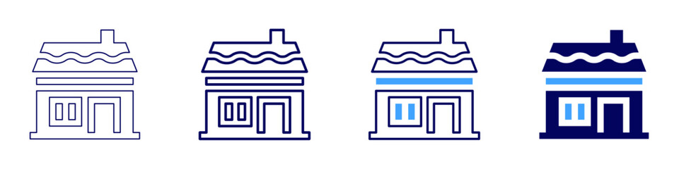 Property developer networks icon in 4 different styles. Thin Line, Line, Bold Line, Duotone. Duotone style. Editable stroke