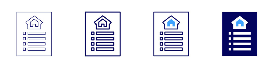 Property flipping calculator icon in 4 different styles. Thin Line, Line, Bold Line, Duotone. Duotone style. Editable stroke