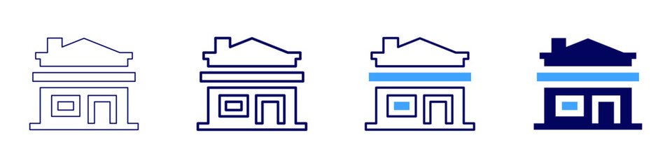 Property flipping financing icon in 4 different styles. Thin Line, Line, Bold Line, Duotone. Duotone style. Editable stroke