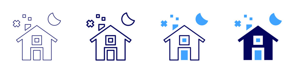 Property management fees icon in 4 different styles. Thin Line, Line, Bold Line, Duotone. Duotone style. Editable stroke