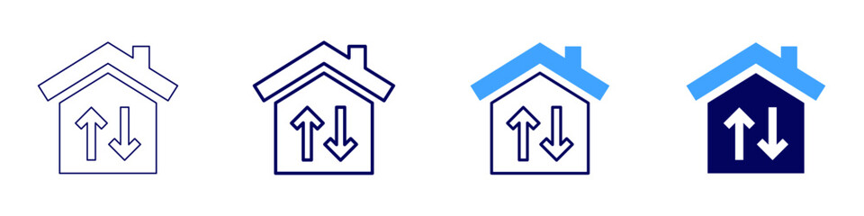 Property sales agents icon in 4 different styles. Thin Line, Line, Bold Line, Duotone. Duotone style. Editable stroke