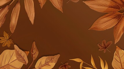 Obraz premium Women's Day Autumn - leaf Brown Background: A Hymn to Female Elegance in the Interweaving of Warm Rhymes