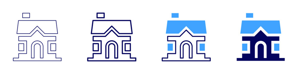 Real estate advertising strategies icon in 4 different styles. Thin Line, Line, Bold Line, Duotone. Duotone style. Editable stroke
