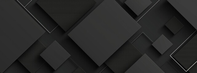 Black background with linear geometric shapes for design, banner template. White space in the center of the page for text. Clean and modern abstract wallpaper.