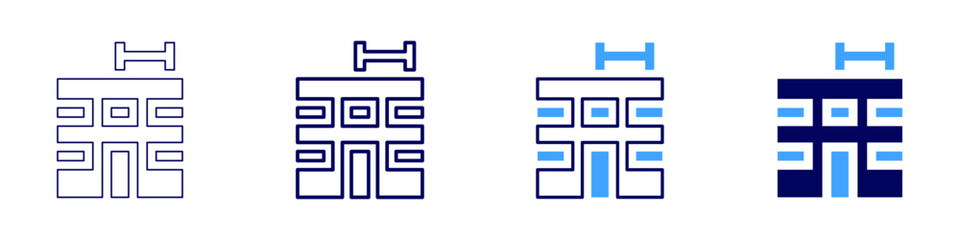 Real estate appraiser icon in 4 different styles. Thin Line, Line, Bold Line, Duotone. Duotone style. Editable stroke