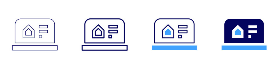 Real estate brokers commission icon in 4 different styles. Thin Line, Line, Bold Line, Duotone. Duotone style. Editable stroke