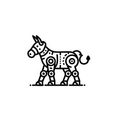 Futuristic animal robot vector illustration with a sleek and modern design. Perfect for sci-fi projects, branding, merchandise, and digital art.