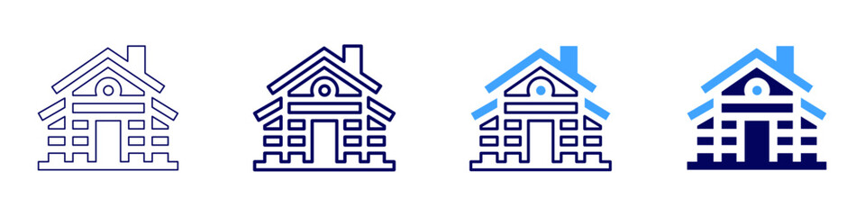 Real estate construction icon in 4 different styles. Thin Line, Line, Bold Line, Duotone. Duotone style. Editable stroke
