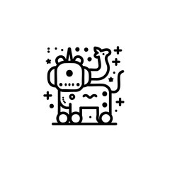 Futuristic animal robot vector illustration with a sleek and modern design. Perfect for sci-fi projects, branding, merchandise, and digital art.