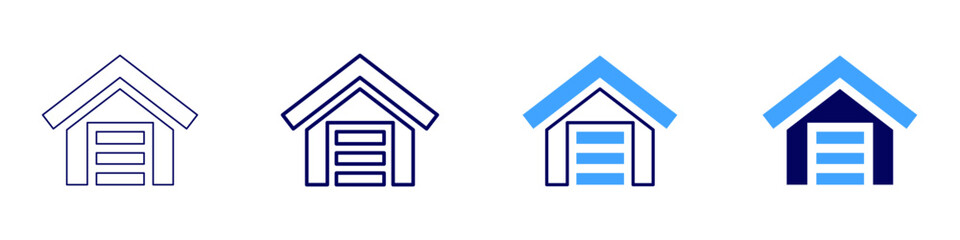 Real estate construction loans icon in 4 different styles. Thin Line, Line, Bold Line, Duotone. Duotone style. Editable stroke