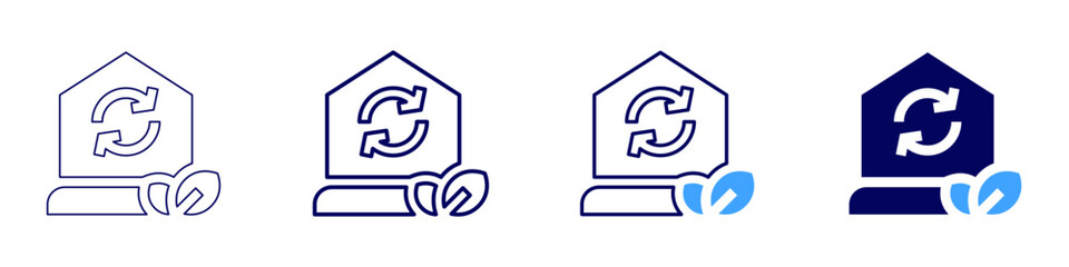 Real estate crowdfunding platform icon in 4 different styles. Thin Line, Line, Bold Line, Duotone. Duotone style. Editable stroke