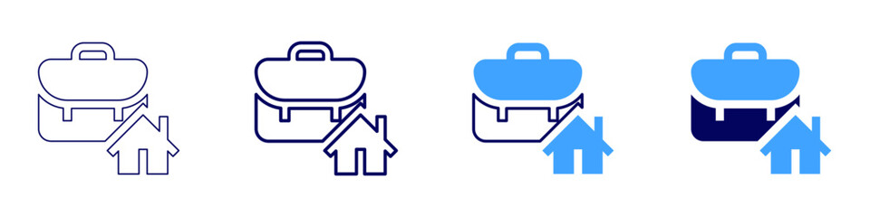 Real estate equity icon in 4 different styles. Thin Line, Line, Bold Line, Duotone. Duotone style. Editable stroke