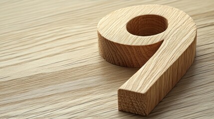 Wooden number nine on table, minimalist background,  website counter