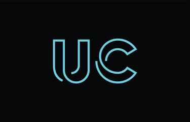 Illustration of creative typography featuring stylized letters U and C with a minimal blue color theme, suitable for branding and graphic design inspiration.