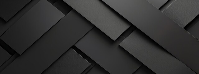 Fototapeta premium Abstract Black Background with Linear Shapes, Banner Template with White Space for Text. Minimalist Wallpaper with Copy Space on Black Background. Geometric Modern Wallpaper.