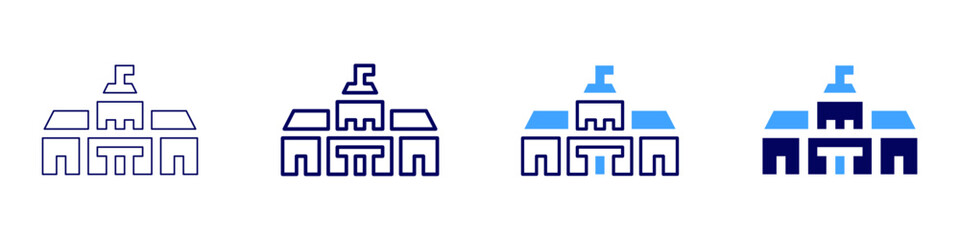 Real estate industry insights icon in 4 different styles. Thin Line, Line, Bold Line, Duotone. Duotone style. Editable stroke