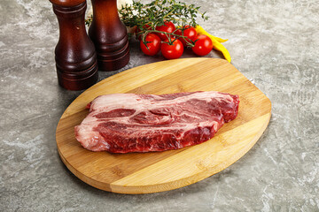 Raw beef chuck roll steak