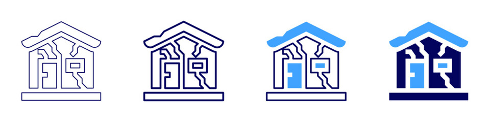 Real estate investment properties icon in 4 different styles. Thin Line, Line, Bold Line, Duotone. Duotone style. Editable stroke