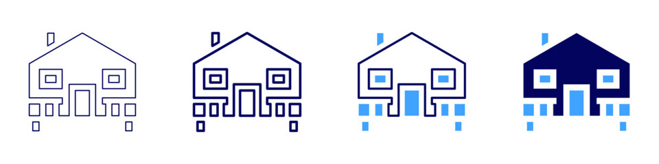 Real estate investment group icon in 4 different styles. Thin Line, Line, Bold Line, Duotone. Duotone style. Editable stroke