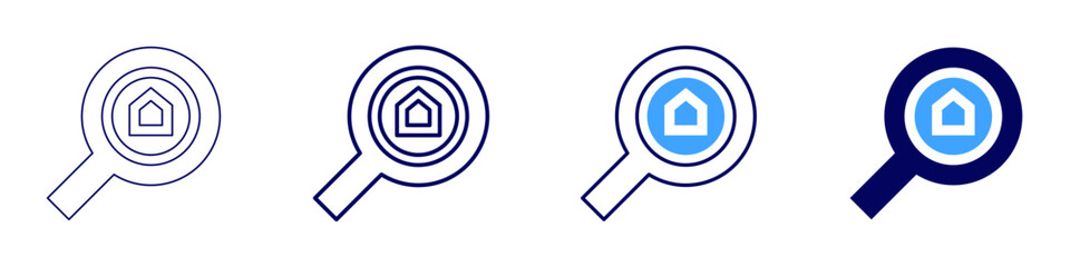 Real estate lease agreement icon in 4 different styles. Thin Line, Line, Bold Line, Duotone. Duotone style. Editable stroke