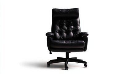 Fototapeta premium premium executive chair, isolated on a seamless white background, hyper-detailed, smooth shadowing, text-friendly empty space -
