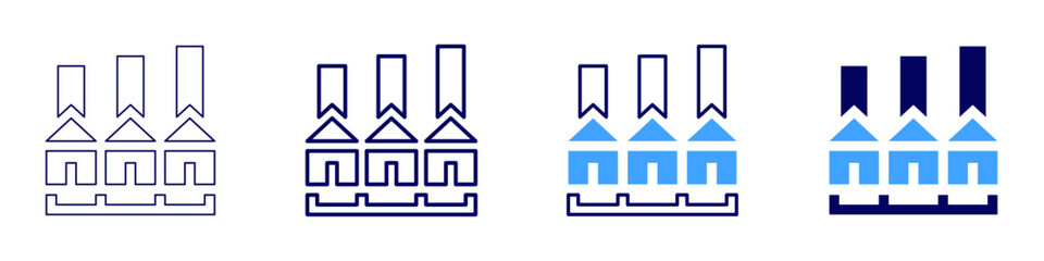 Real estate mortgage calculator icon in 4 different styles. Thin Line, Line, Bold Line, Duotone. Duotone style. Editable stroke