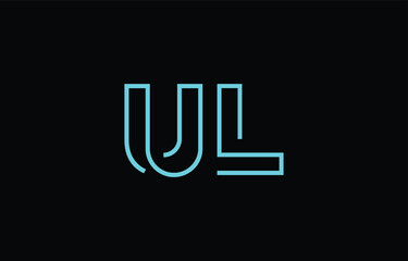 Illustration of creative typography featuring stylized letters U and L with a minimal blue color theme, suitable for branding and graphic design inspiration.