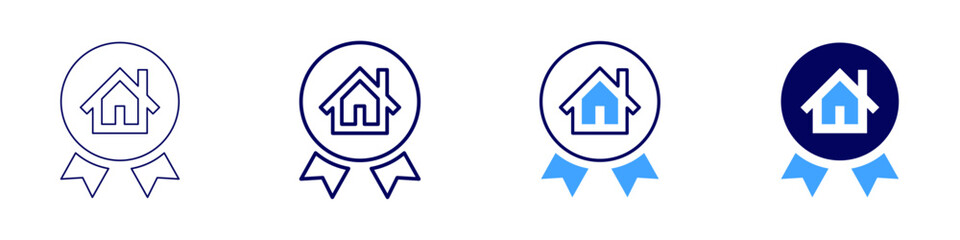 Real estate portfolio growth icon in 4 different styles. Thin Line, Line, Bold Line, Duotone. Duotone style. Editable stroke