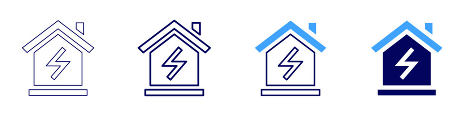 Real estate rental market icon in 4 different styles. Thin Line, Line, Bold Line, Duotone. Duotone style. Editable stroke