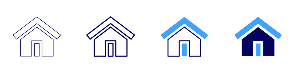Real estate sector icon in 4 different styles. Thin Line, Line, Bold Line, Duotone. Duotone style. Editable stroke