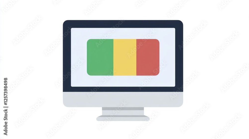 Poster computer display showing the flag of mali. possible use stock photo
