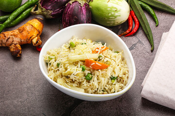 Indian vegetarian pilao basmati rice