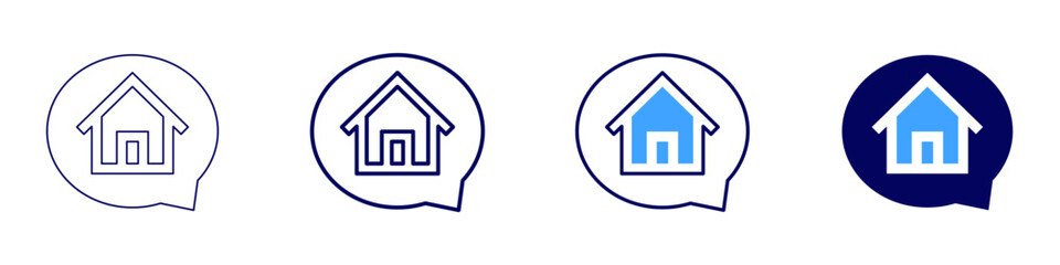 Smart home properties icon in 4 different styles. Thin Line, Line, Bold Line, Duotone. Duotone style. Editable stroke