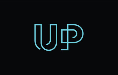 Illustration of creative typography featuring stylized letters U and P with a minimal blue color theme, suitable for branding and graphic design inspiration.