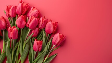Obraz premium Women's Day Coral Pink Background: The Female Elegance Blooming in Soft Pink