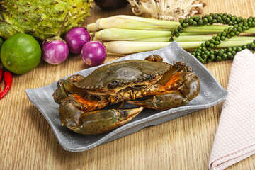 Delicous fresh raw uncooked crab