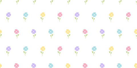 Seamless pattern with abstract flowers. Colorful vector floral pattern for postcard, cover, surfaces, poster, fabric, wrapping, decor. Flowers for spring and summer holidays. Hand drawn wildflowers