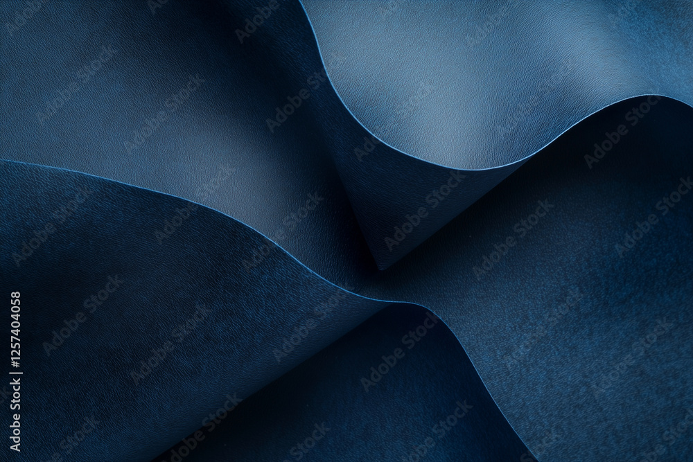Poster piece of blue fabric with a textured, wavy pattern. the fabric is made of a synthetic material and h