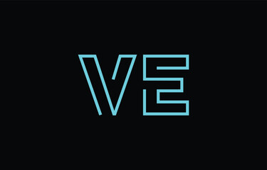 Illustration of creative typography featuring stylized letters V and E with a minimal blue color theme, suitable for branding and graphic design inspiration.