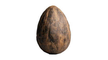 A unique, textured seed resembling an egg, showcasing nature's design. transparent background