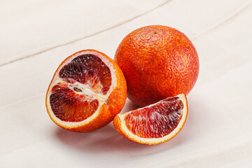 Red Sicilian orange ripe and juicy